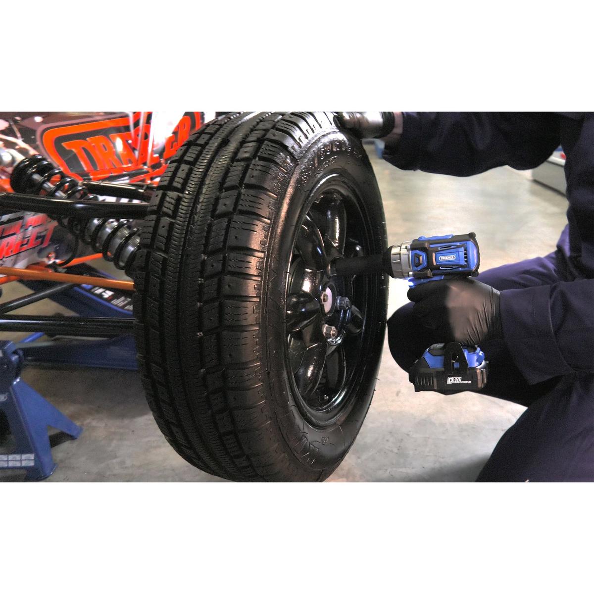 Draper D20 20V Brushless Impact Wrench, 1/2" Sq. Dr., 250Nm - Bare Unit - Image 3