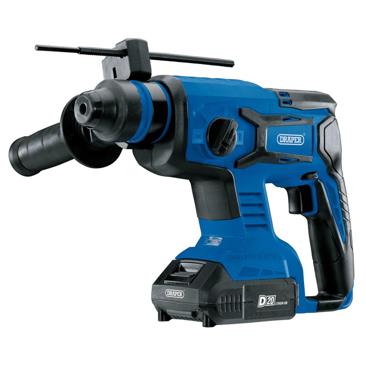 Draper D20 20V Brushless SDS+ Rotary Hammer Drill, 2 x 2.0Ah Batteries, 1 x Charger - Image 1