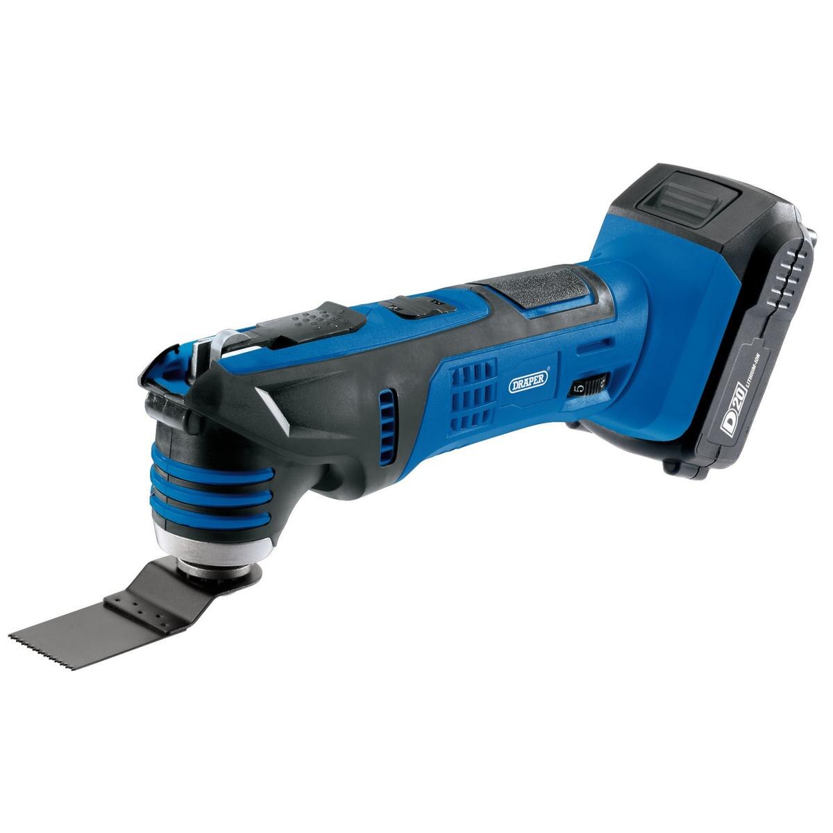 Draper D20 20V Oscillating Multi-Tool, 1 x 2.0Ah Battery, 1 x Charger (9 Piece) - Image 2