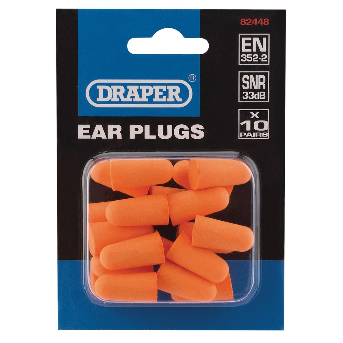 Draper Ear Plugs (Pack of 10 Pairs) - Image 2