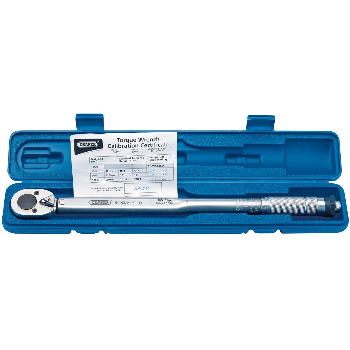Draper Ratchet Torque Wrench, 1/2" Sq. Dr., 30 - 210Nm/22.1 - 154.9lb-ft - Image 1