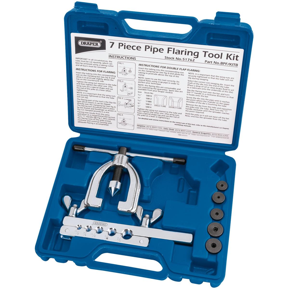 Draper Brake Pipe Flaring Kit (7 Piece) - Image 2
