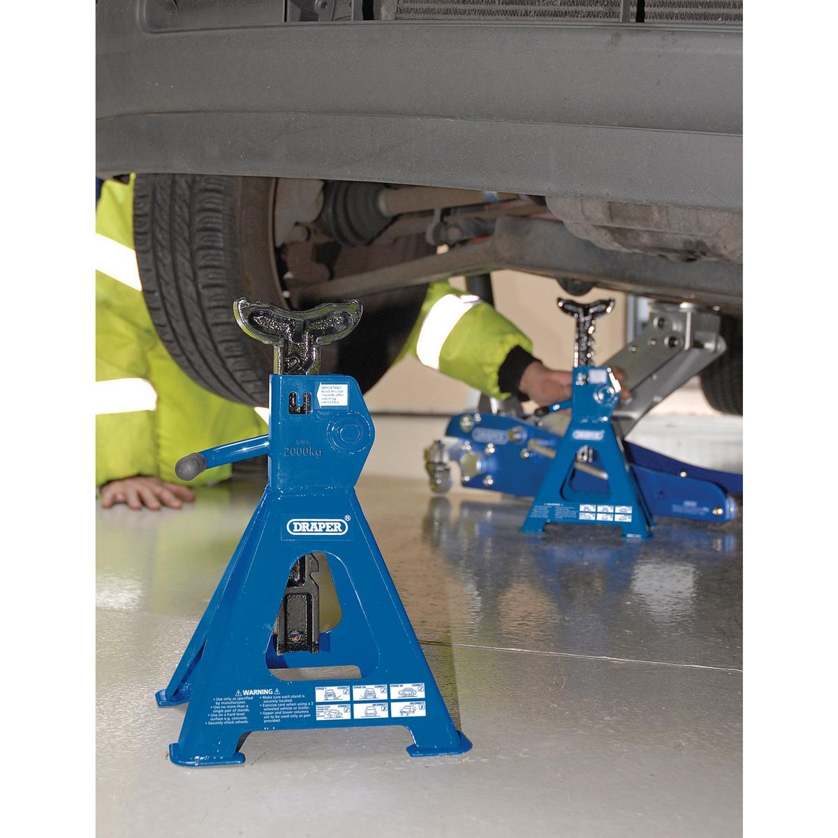 Draper Ratcheting Axle Stands, 2 Tonne (Pair) - Image 4