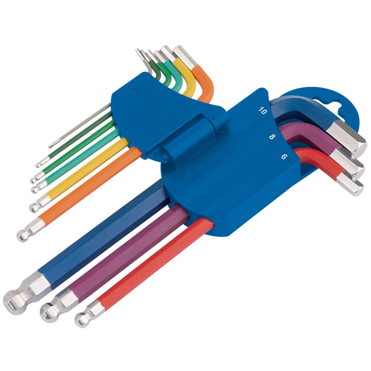 Draper Metric Coloured Hex. and Ball End Key Set (9 Piece) - Image 2