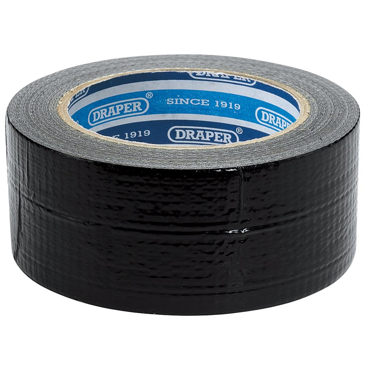 Draper Duct Tape Roll, 33m x 50mm, Black - Image 1