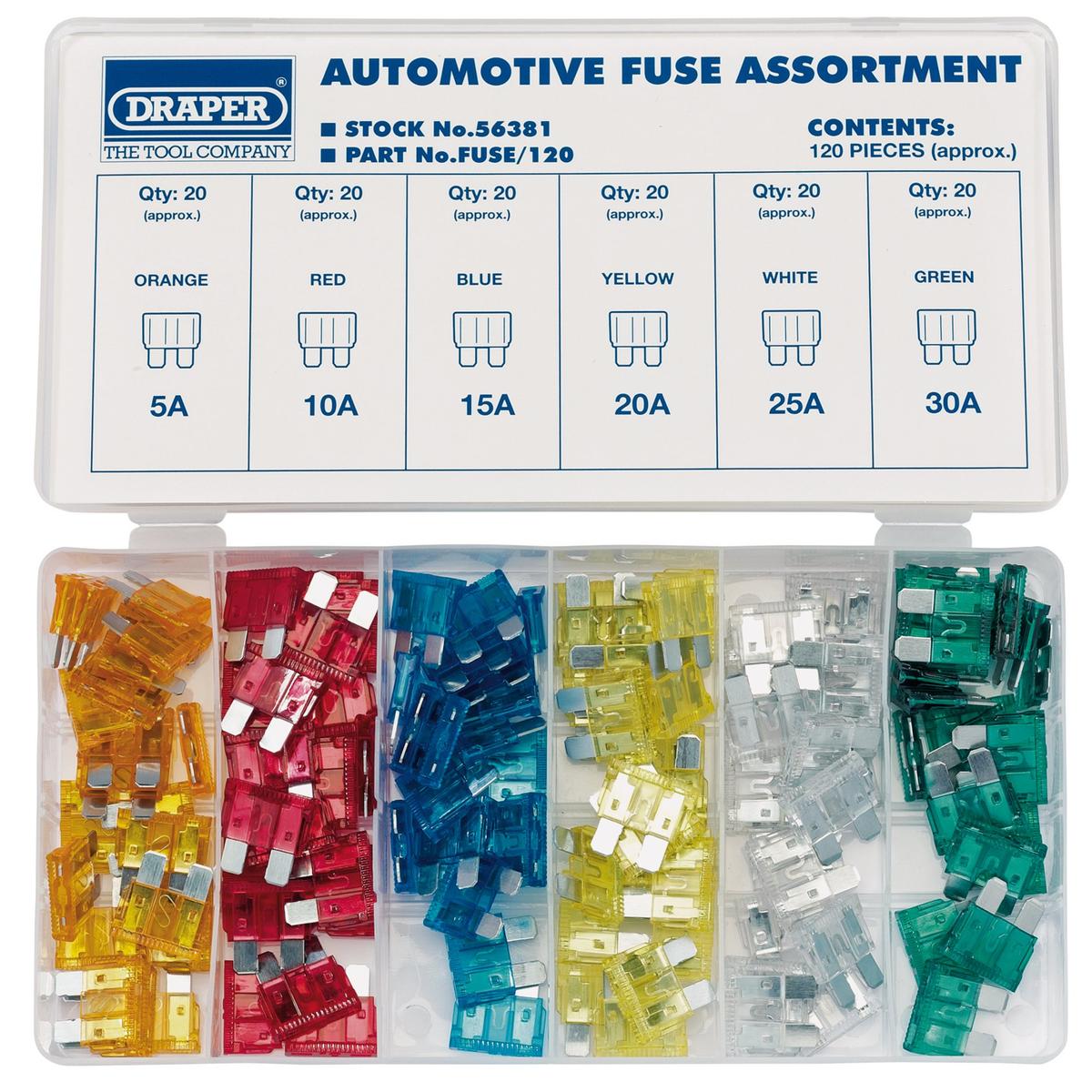 Draper Standard Automotive Plug-In Fuse Assortment (120 Piece) - Image 2