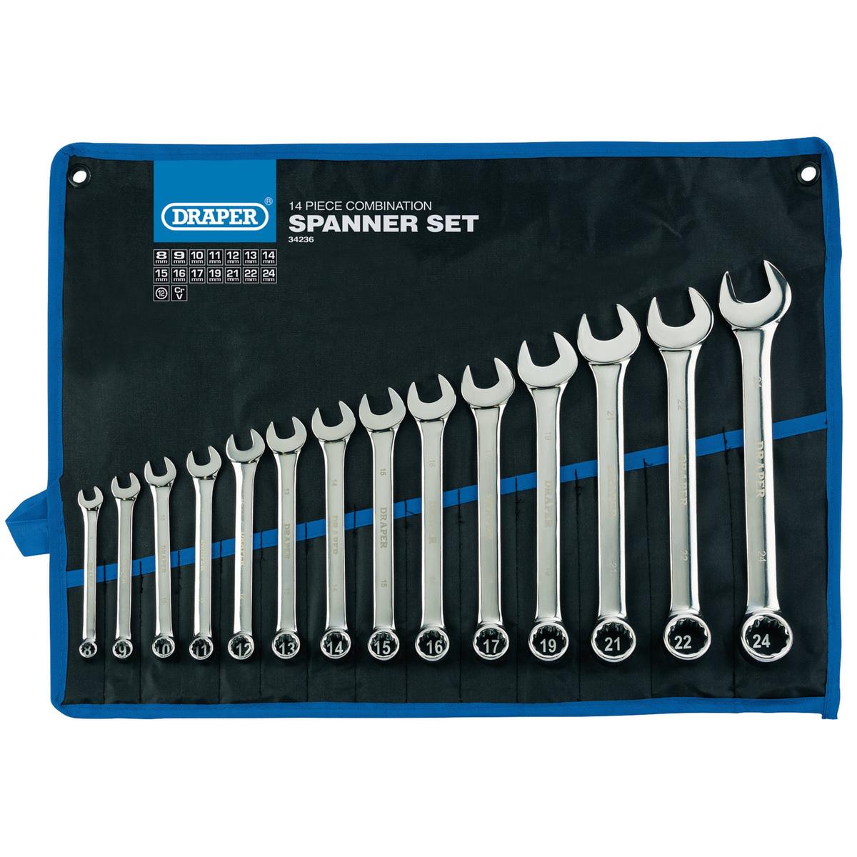 Draper HI-TORQ Metric Combination Spanner Set (14 Piece) - Image 1