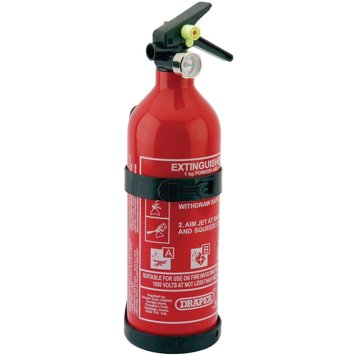Draper Dry Powder Fire Extinguisher, 1kg - Image 1