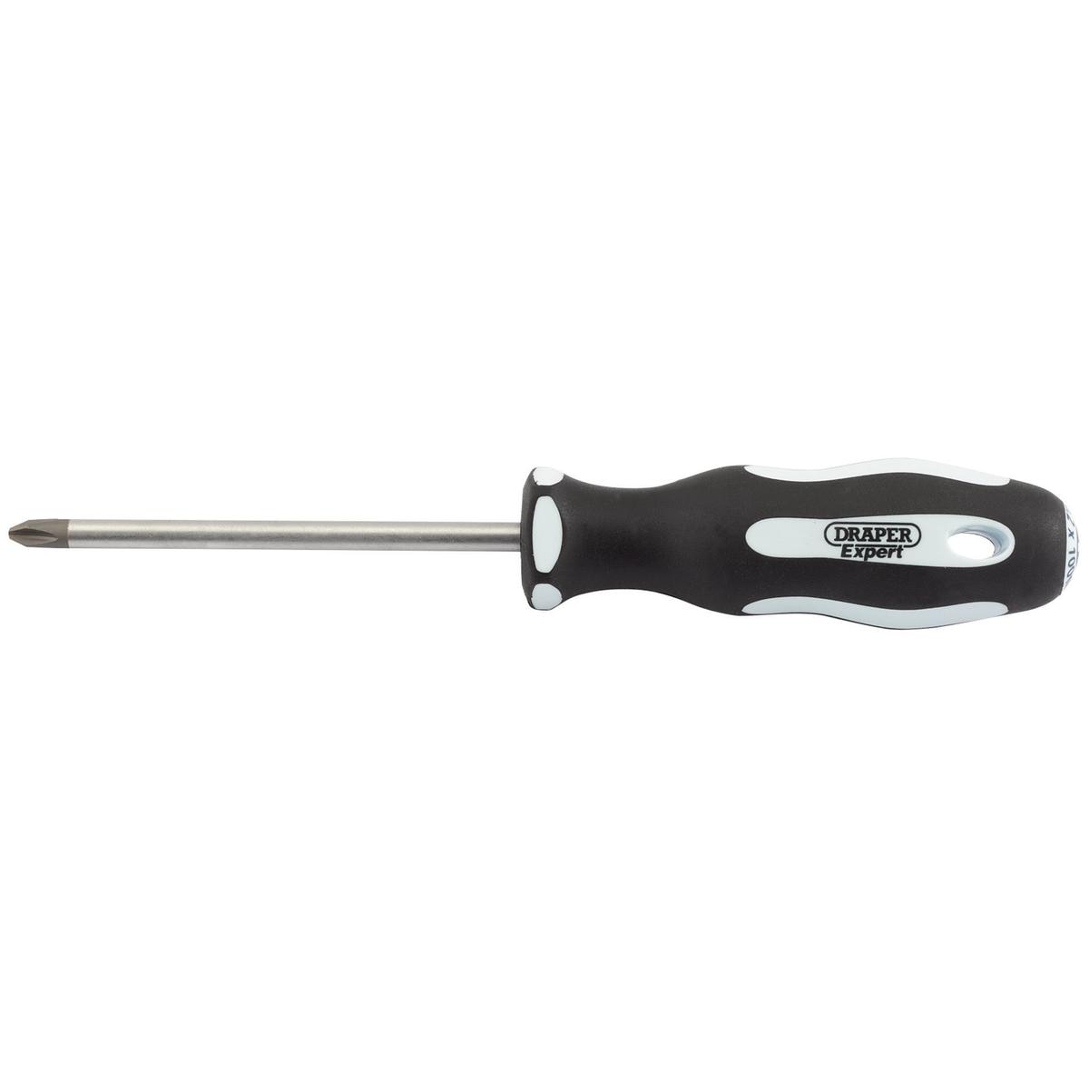 Draper Cross Slot Soft Grip Screwdriver, No.2 x 100mm - Image 1