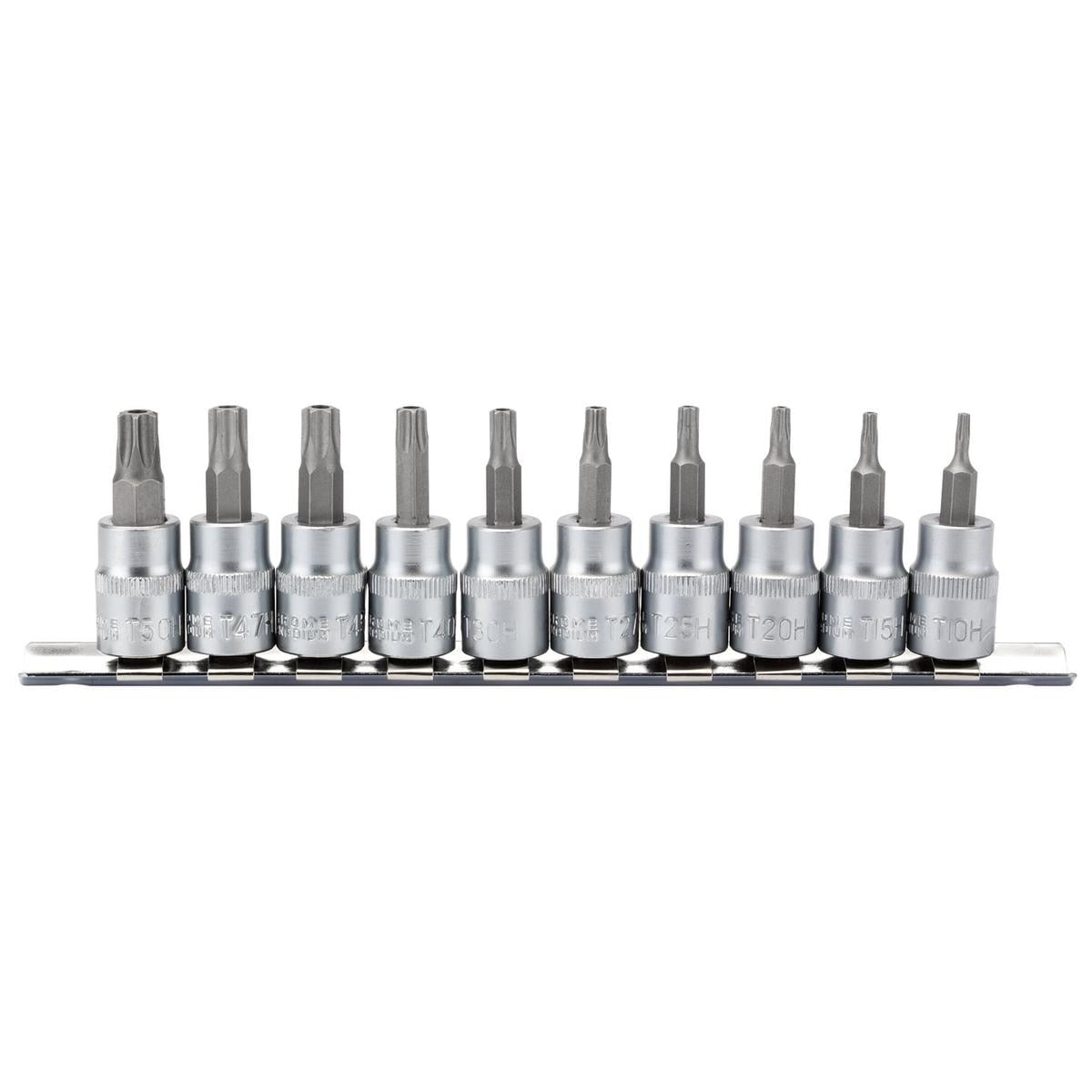 Draper TX-STAR Security Socket Bit Set, 3/8" Sq. Dr., 48mm (10 Piece) - Image 1