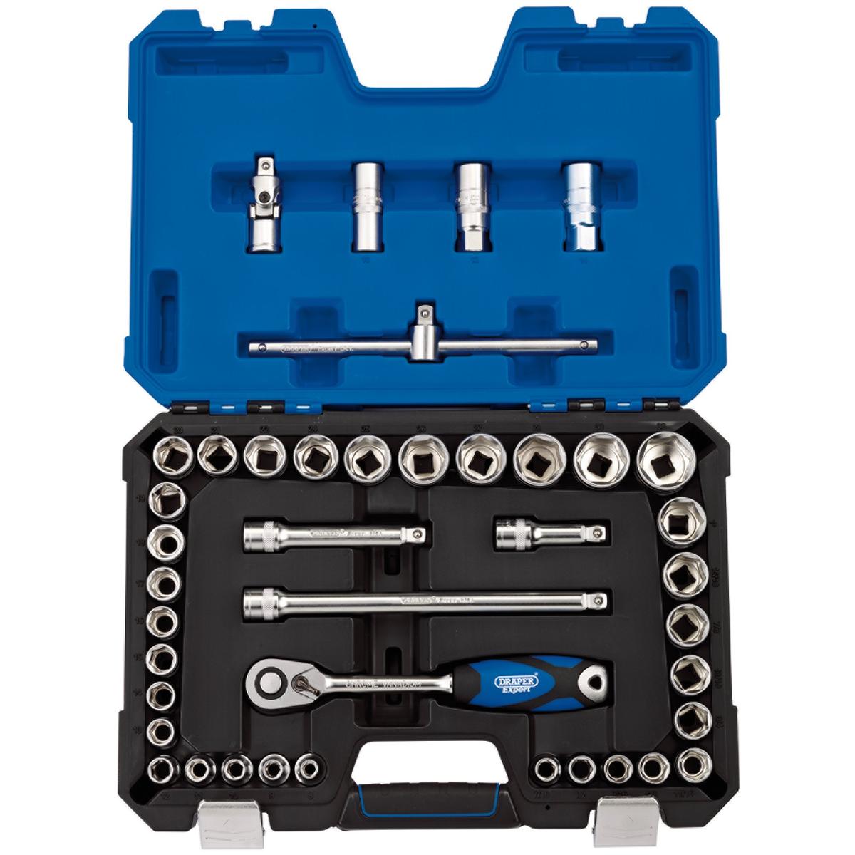 Draper Expert Combined MM/AF Socket Set, 1/2" Sq. Dr. (41 Piece) - Image 1