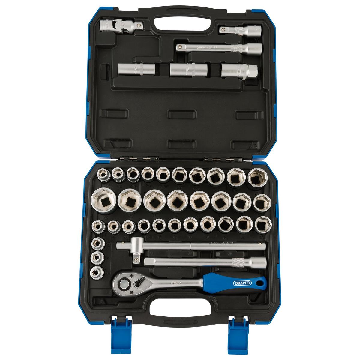 Draper Combined MM/AF Socket Set, 1/2" Sq. Dr. (41 Piece) - Image 1