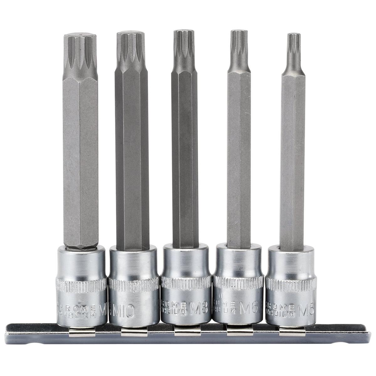 Draper Spline Socket Bit Set, 3/8" Sq. Dr. (5 Piece) - Image 1