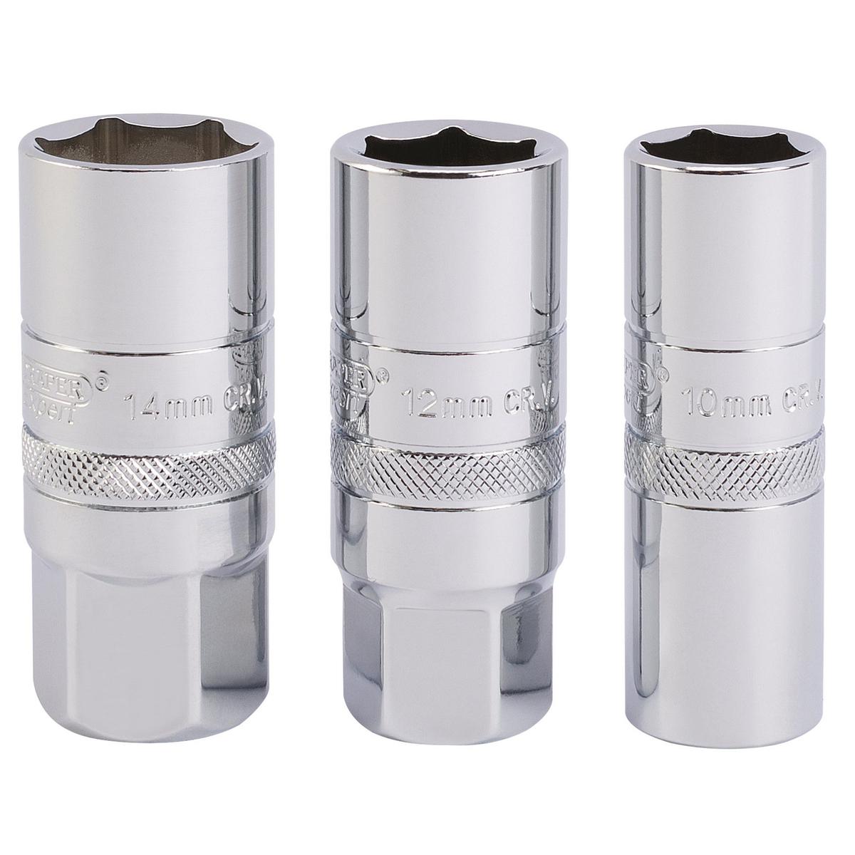 Draper Spark Plug Socket Set, 1/2" Sq. Dr. (3 Piece) - Image 1