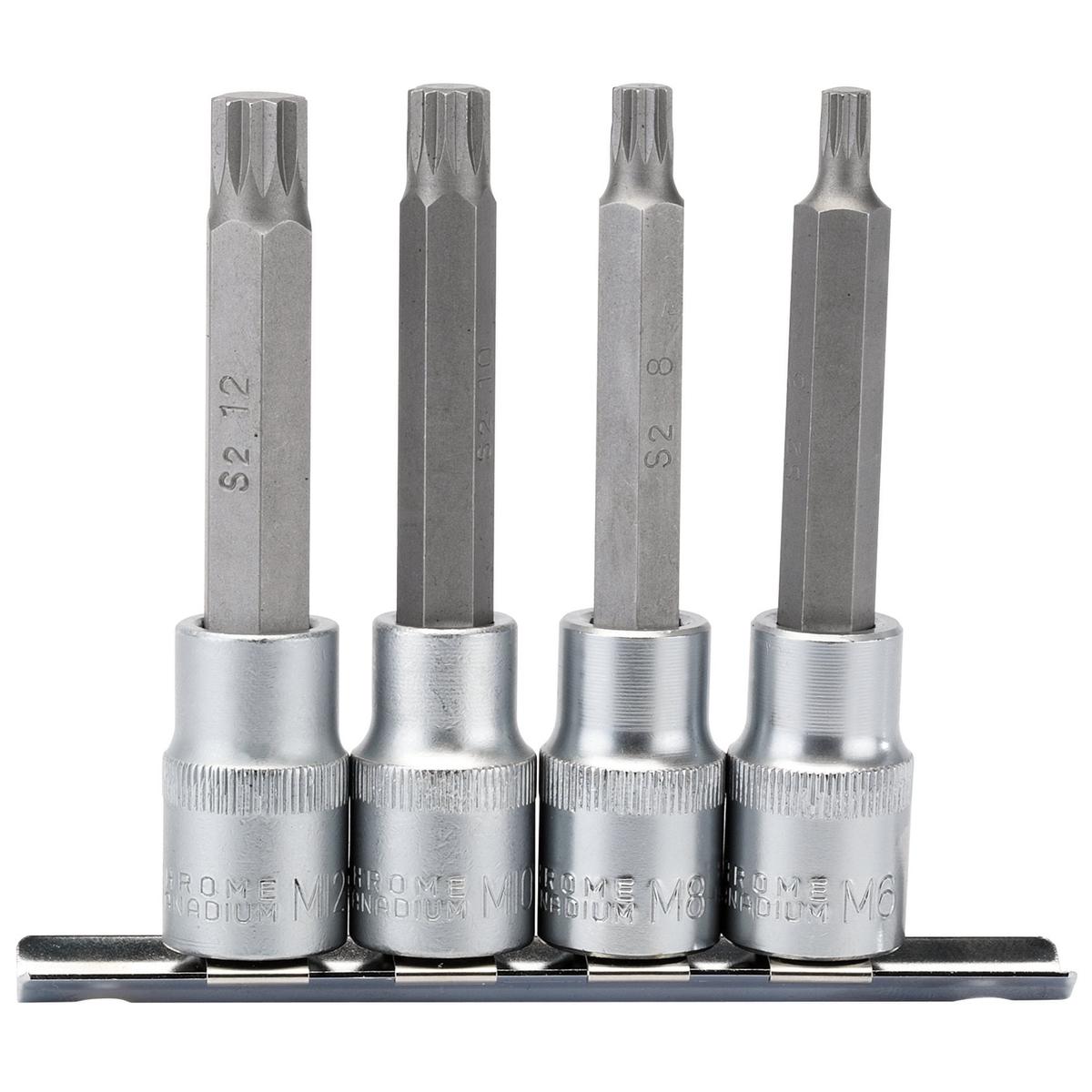 Draper Spline Socket Bit Set, 1/2" Sq. Dr. (4 Piece) - Image 1