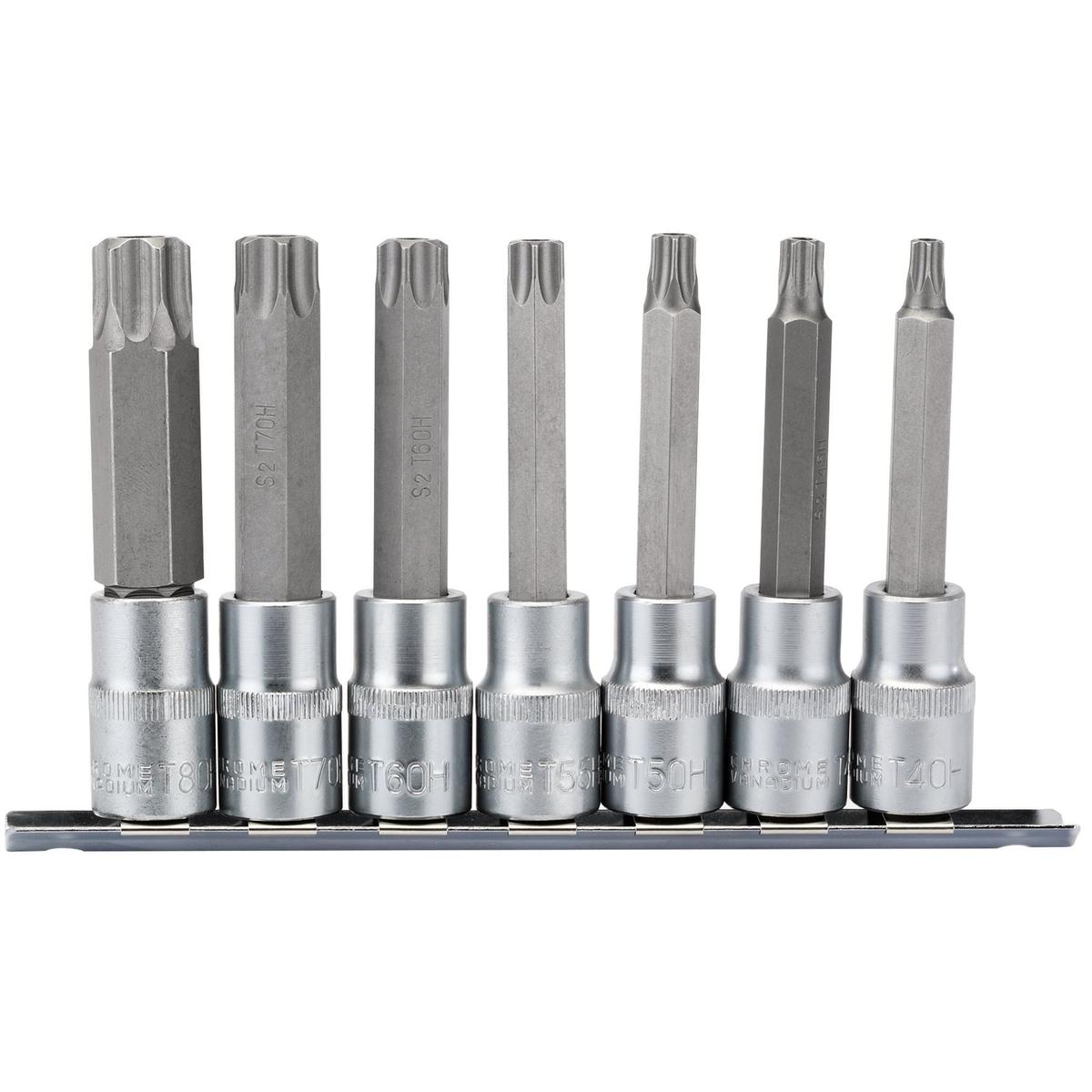 Draper TX-STAR Security Socket Bit Set, 1/2" Sq. Dr., 100mm (7 Piece) - Image 1