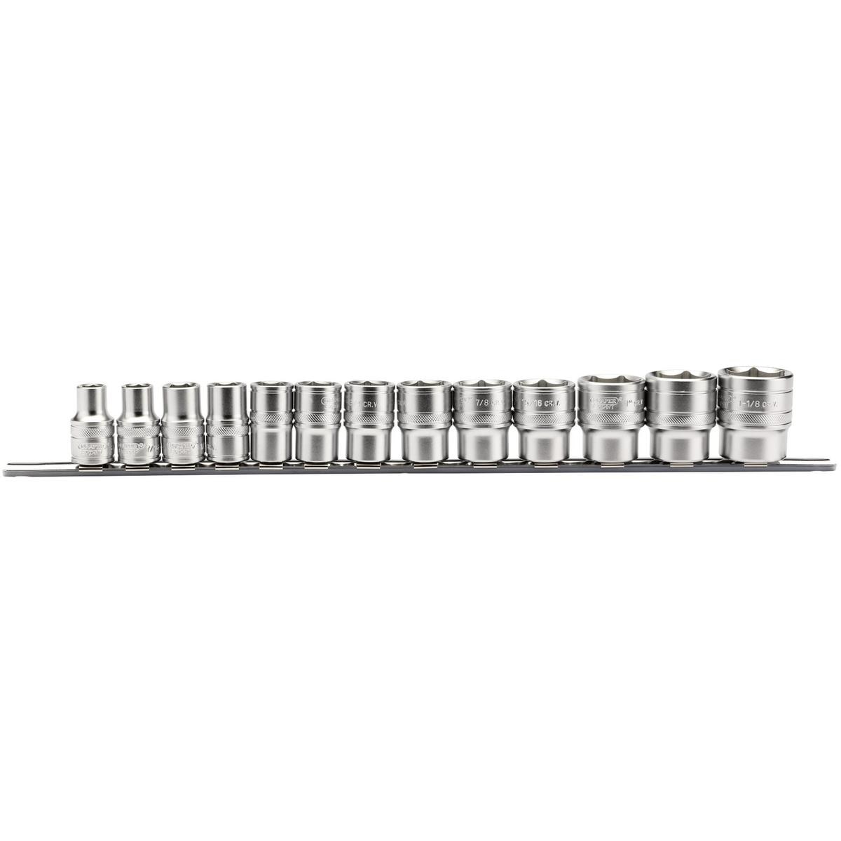 Draper Imperial Socket on a Metal Rail, 1/2" Sq. Dr. (13 Piece) - Image 1