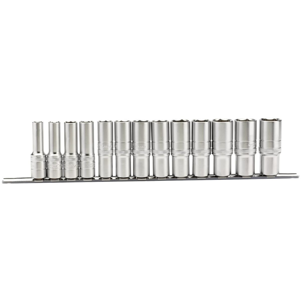 Draper Imperial Deep Socket on a Metal Rail, 1/2" Sq. Dr. (13 Piece) - Image 1