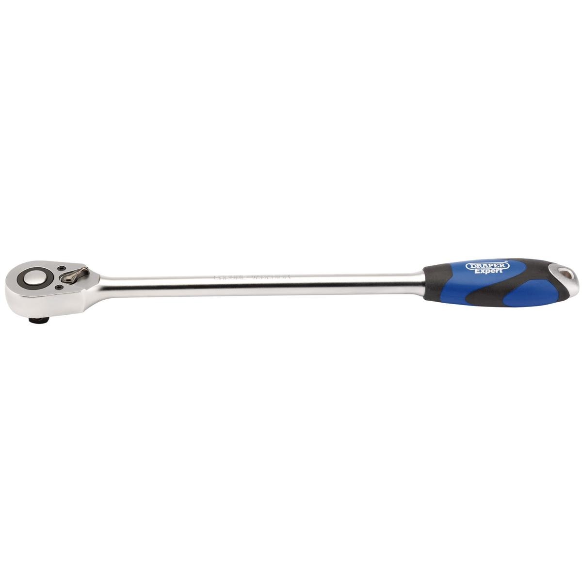 Draper Extra Long Reversible Quick Release Soft Grip Ratchet, 1/2" Sq. Dr., 48 Tooth - Image 1