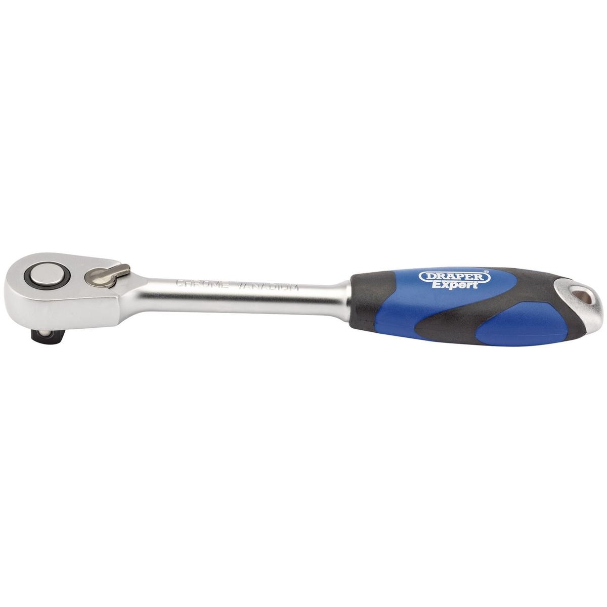 Draper 60 Tooth Micro Head Reversible Soft Grip Ratchet, 1/2" Sq. Dr. - Image 1