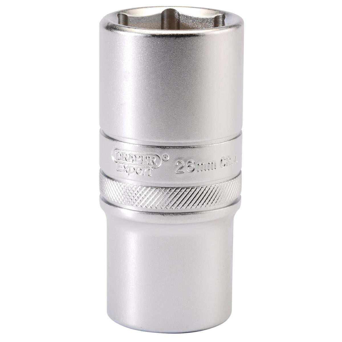 Draper 6 Point Metric Deep Socket, 1/2" Sq. Dr., 26mm - Image 1