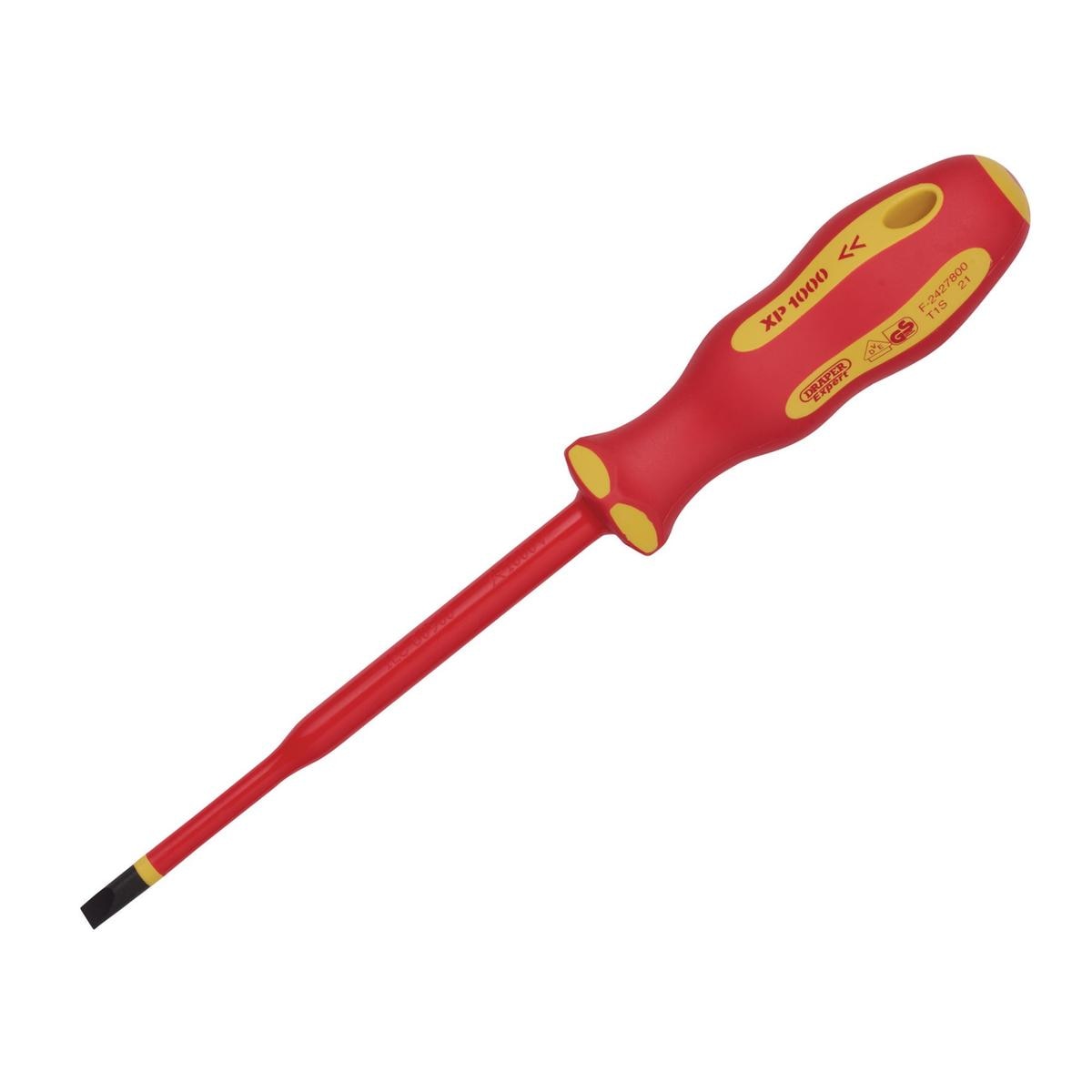 Draper XP1000 VDE Slimline Plain Slot Screwdriver, 5.5 x 125mm - Image 1