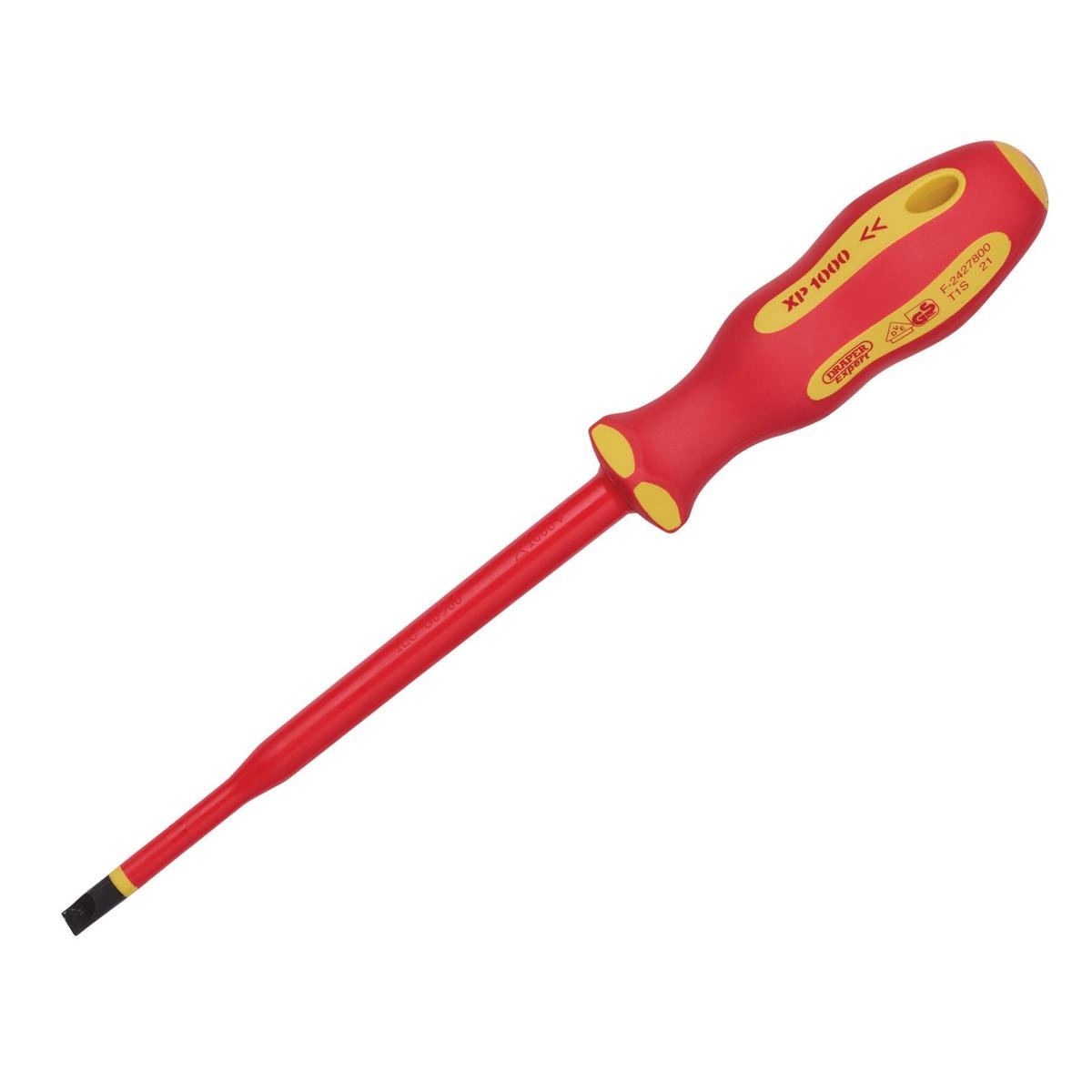 Draper XP1000 VDE Slimline Plain Slot Screwdriver, 6.5 x 150mm - Image 1