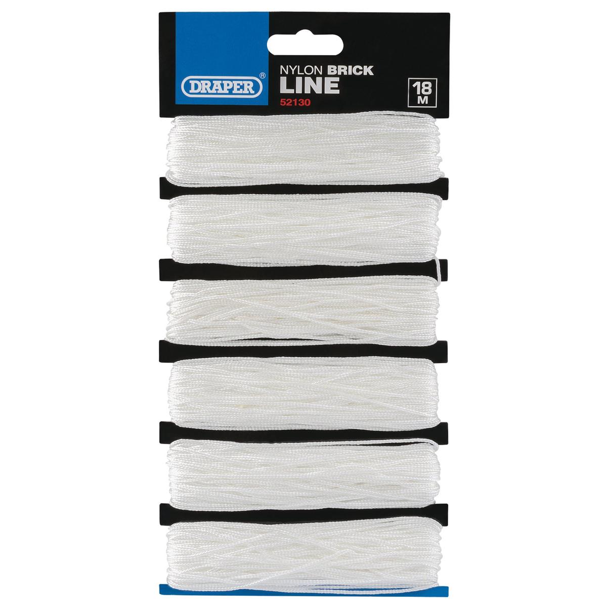 Draper Nylon Brick Line, 18m, White (Pack of 6) - Image 1