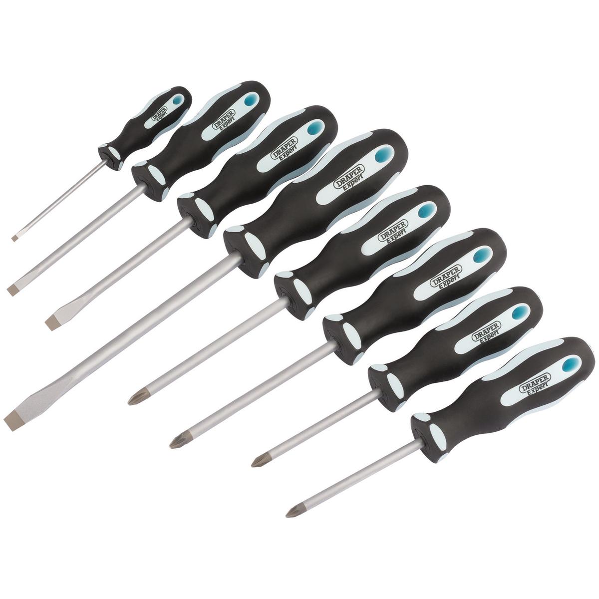 Draper Expert Heavy Duty Soft Grip Screwdriver Set (8 Piece) - Image 1