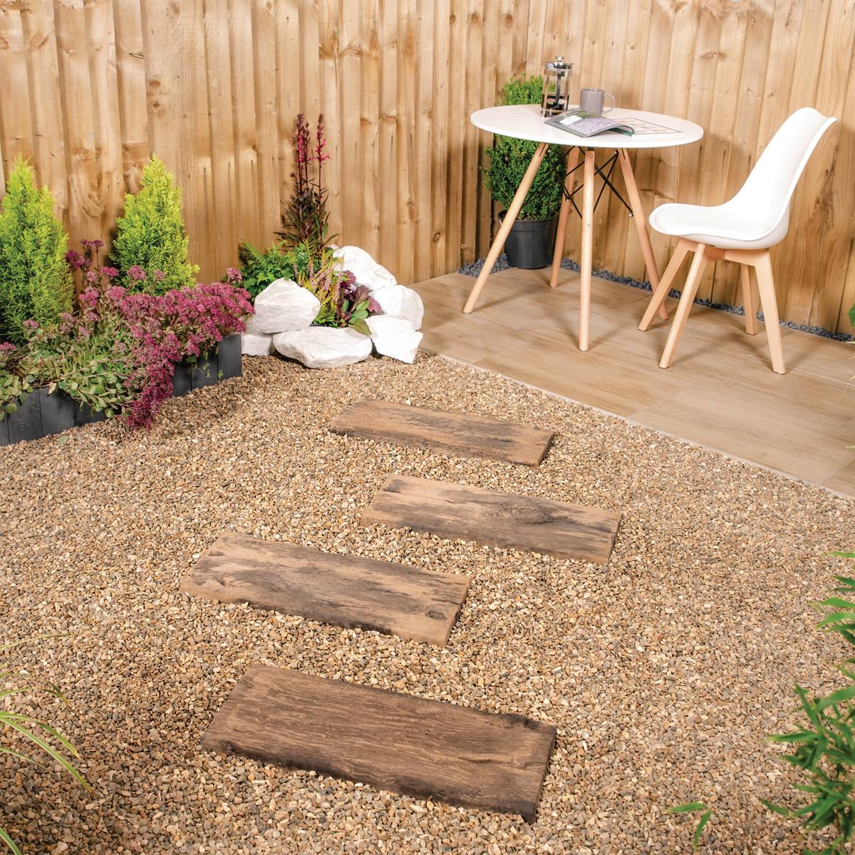 Deco-Pak Rustic Sleeper Stepping Stone - Brown - Image 2