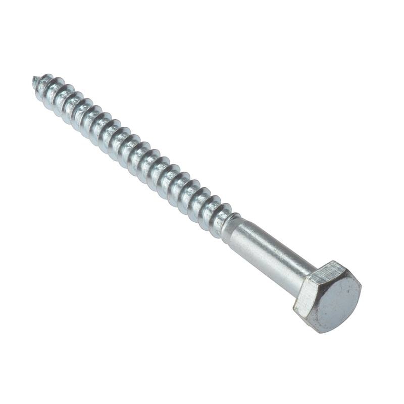 Forgefix Coach Screw Hexagon Head Single Thread ZP M10 x 100mm Bag 10 - FORCS10100M - Image 1