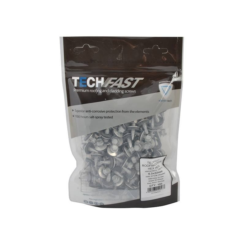Forgefix TechFast Hex Head Stitching Screw Self-Drill 6.3 x 22mm Pack 100 - FORTFHS6322 - Image 4
