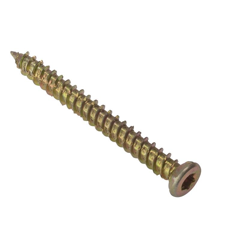 Forgefix Concrete Frame Screw TORX Compatible High-Low Thread ZYP 7.5 x 122mm Bag 10 - FORCFS122G - Image 1