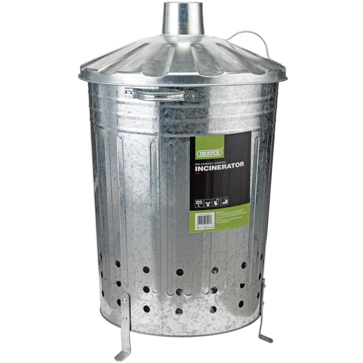 Draper 85L Galvanised Garden Incinerator - Image 1
