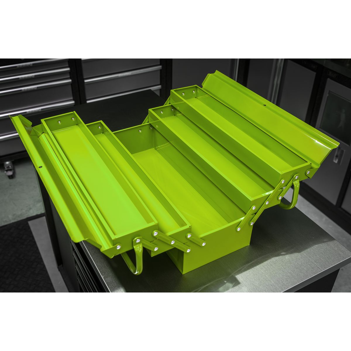 Sealey Cantilever 4 Tray Toolbox 530mm - Green - Image 2