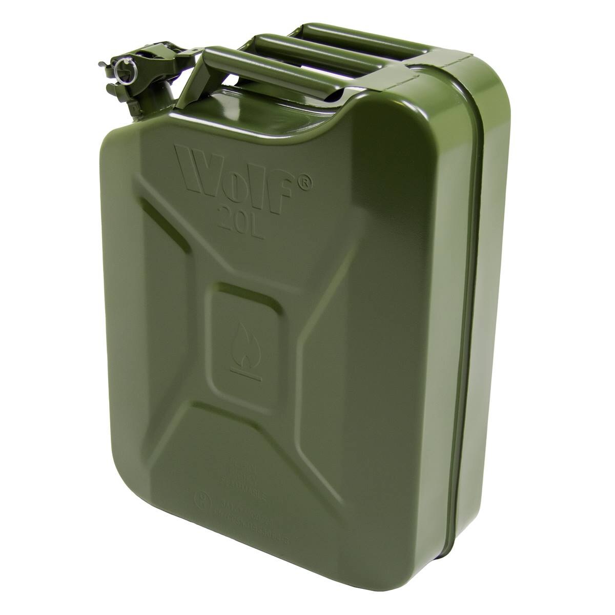 Wolf 20L Metal Jerry Can with Leak-Proof Bayonet Closure - Army Green - Image 3