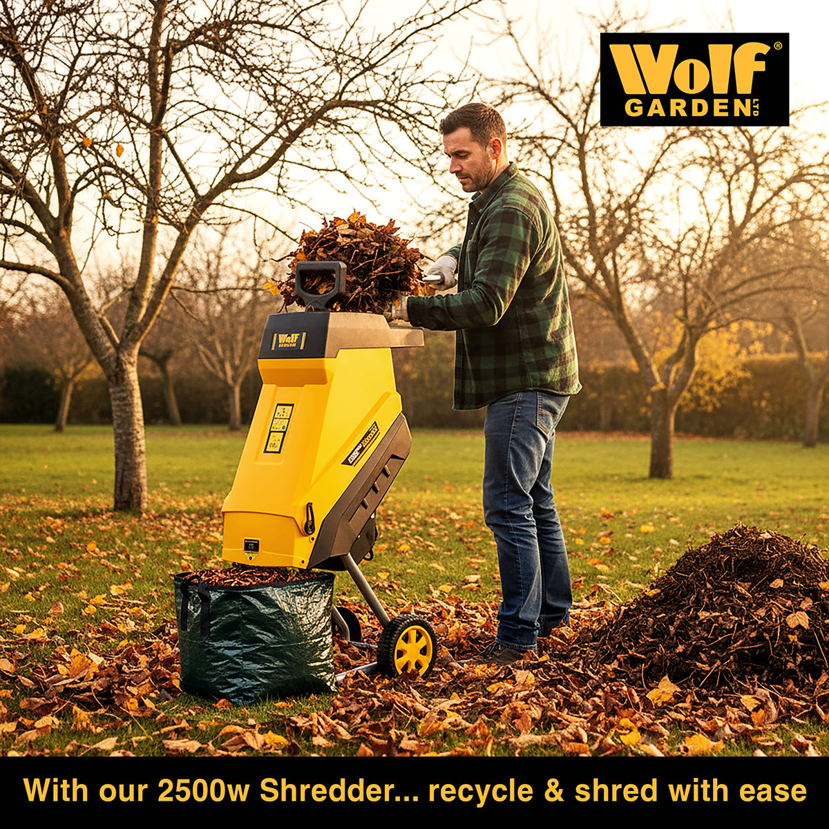 Wolf Garden 2500w Electric Shredder with 45L Collection Bag