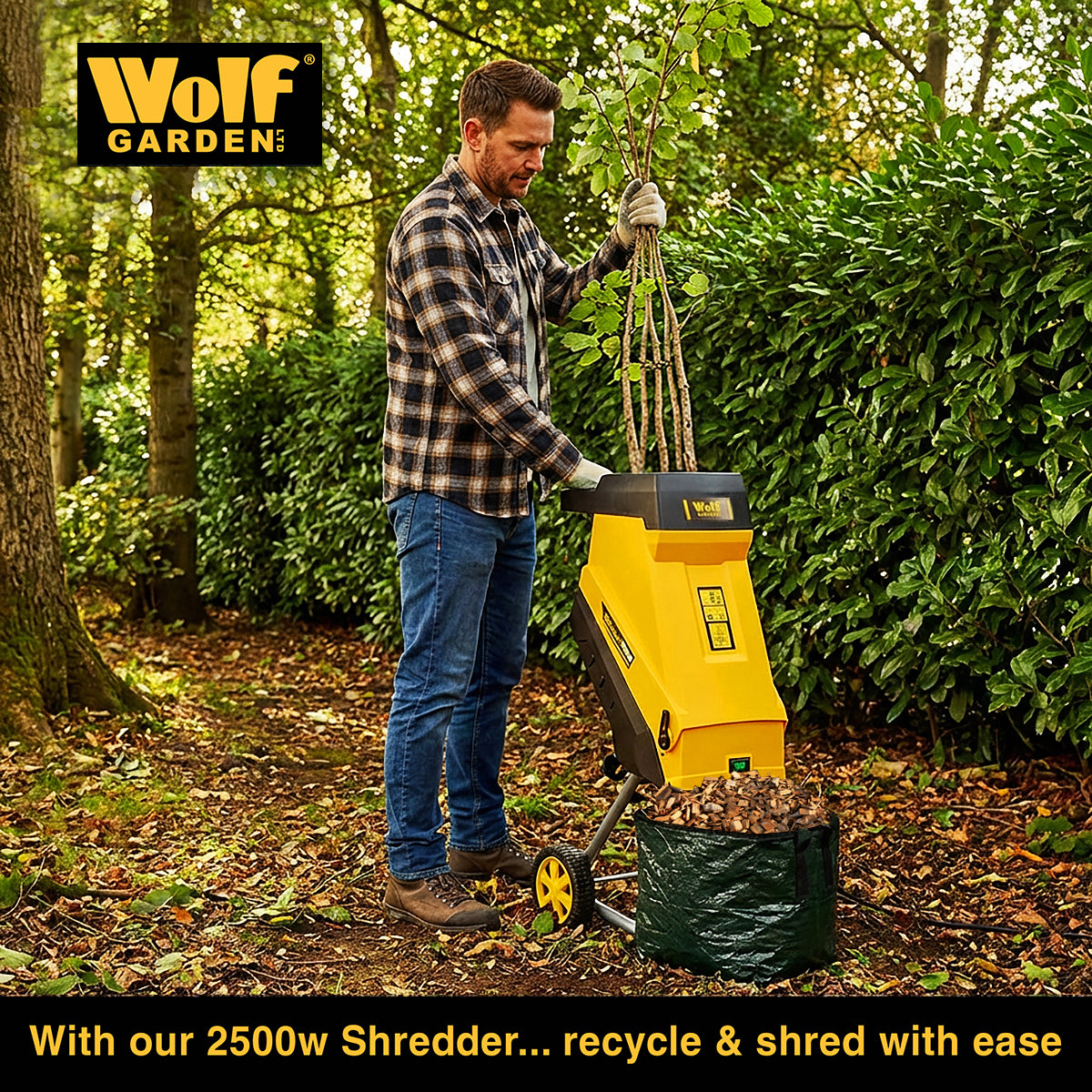 Wolf Garden 2500w Electric Shredder with 45L Collection Bag