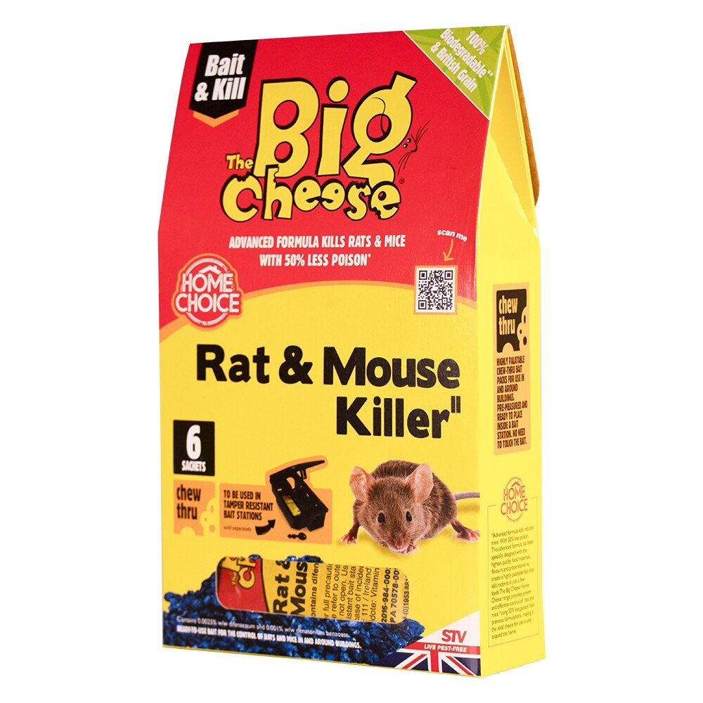 The Big Cheese - Rat & Mouse Killer Grain Bait Sachets 6 x 25g - Image 2