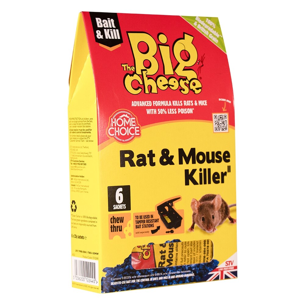 The Big Cheese - Rat & Mouse Killer Grain Bait Sachets 6 x 25g - Image 3