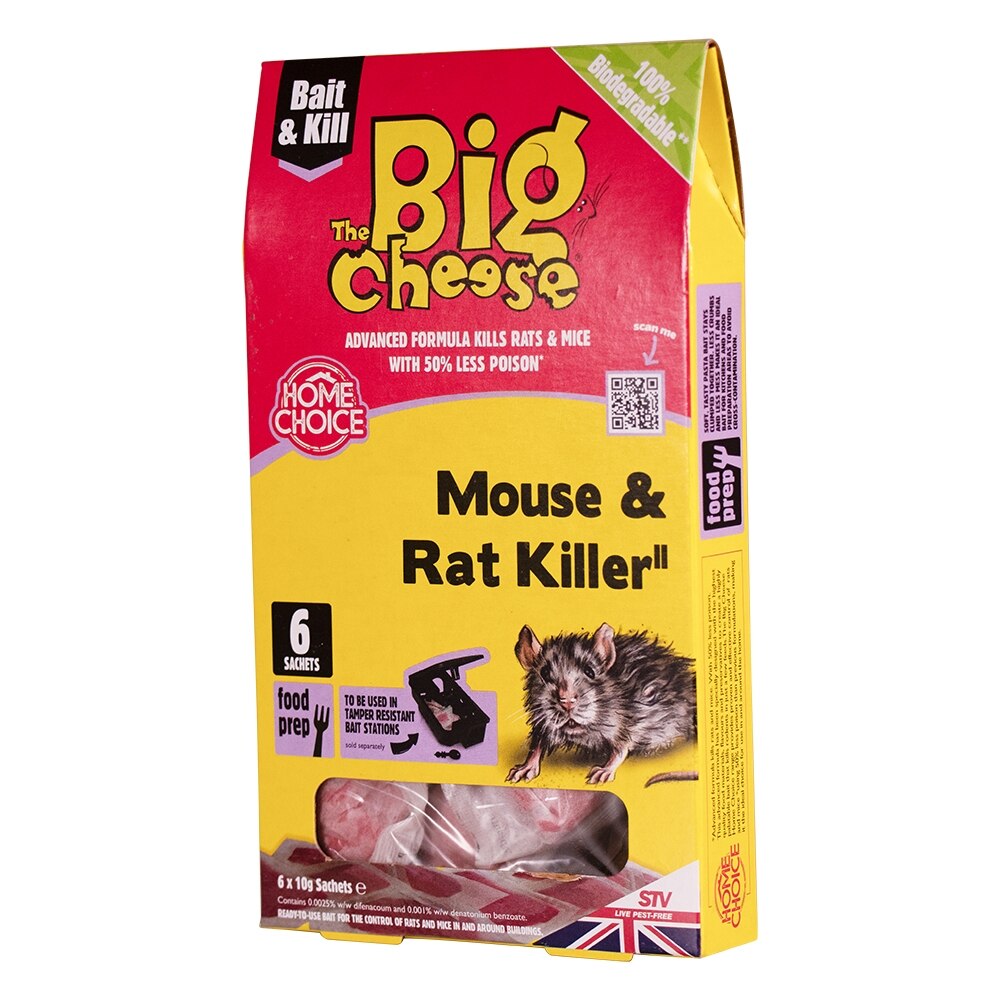The Big Cheese - Mouse & Rat Killer Pasta Sachets 6 x 10g - Image 2