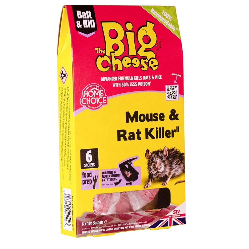The Big Cheese - Mouse & Rat Killer Pasta Sachets 6 x 10g - Image 3
