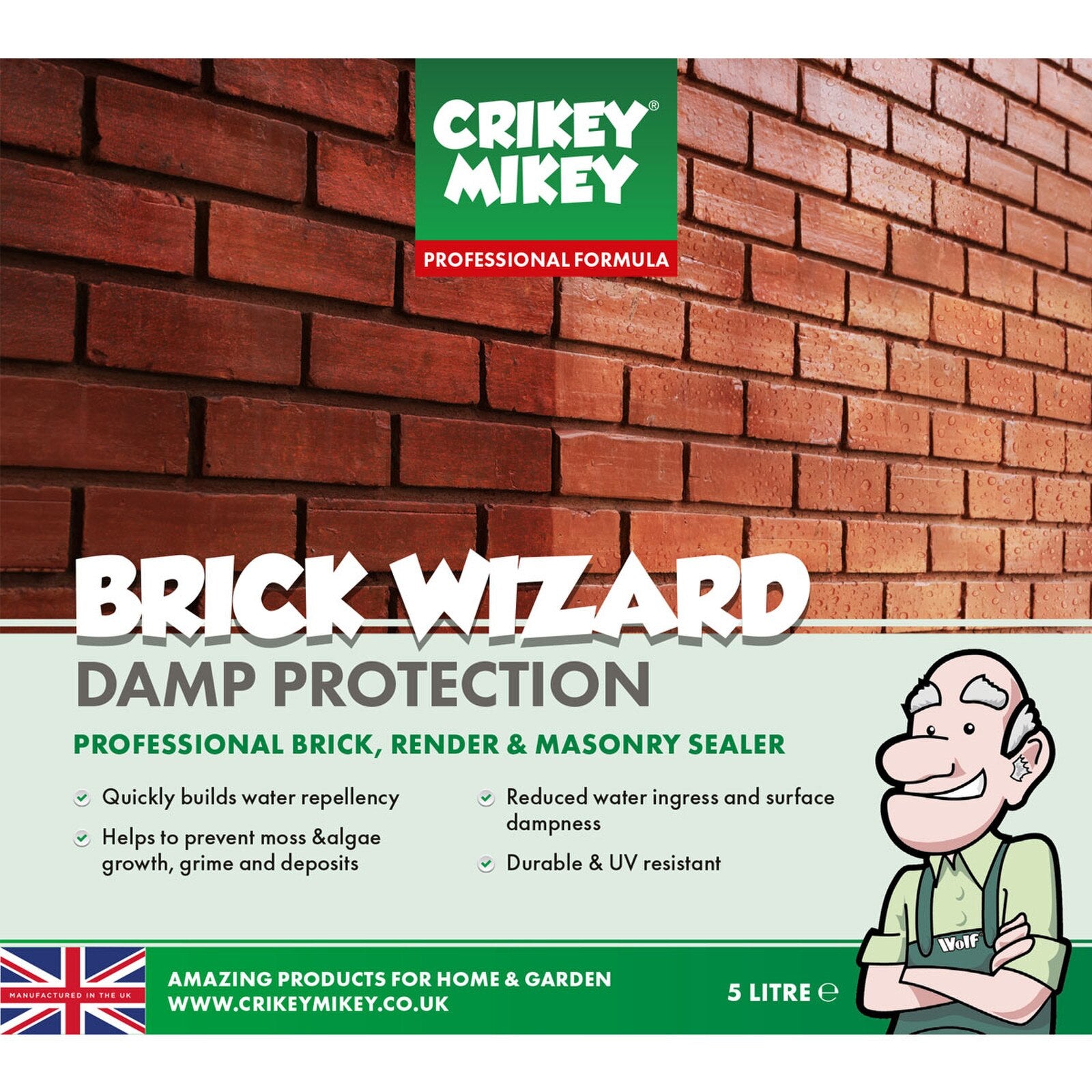 Crikey Mikey Brick Wizard Damp Protection 10L Cleaning Kit