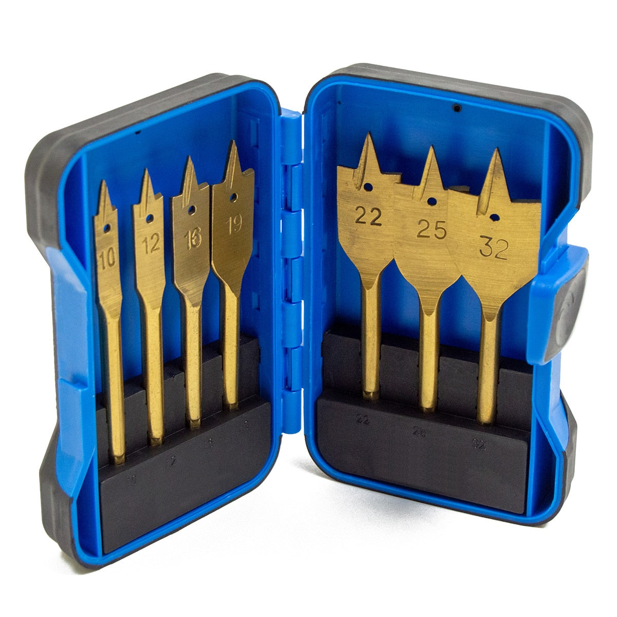Wolf Trade 7 Piece 1/4" Hex Shank Flat Wood Drill Bit Set - Image 1
