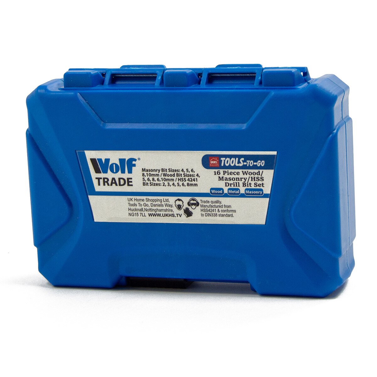 Wolf Trade 16 Piece Wood / Masonry / HSS Drill Bit Set - Image 3