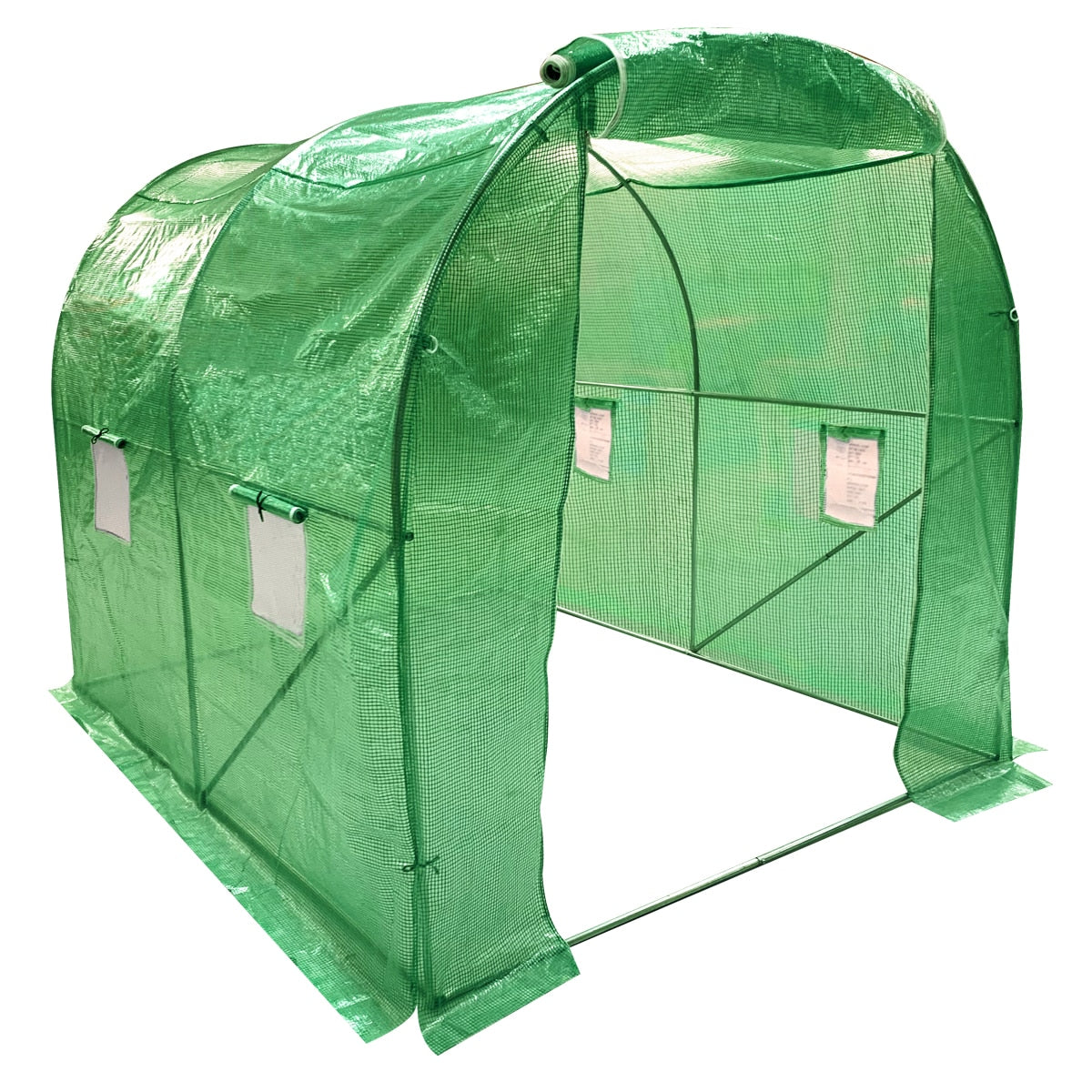 Wolf 2.5m x 2m Polytunnel Walk-In Garden Growhouse - Green - Image 1