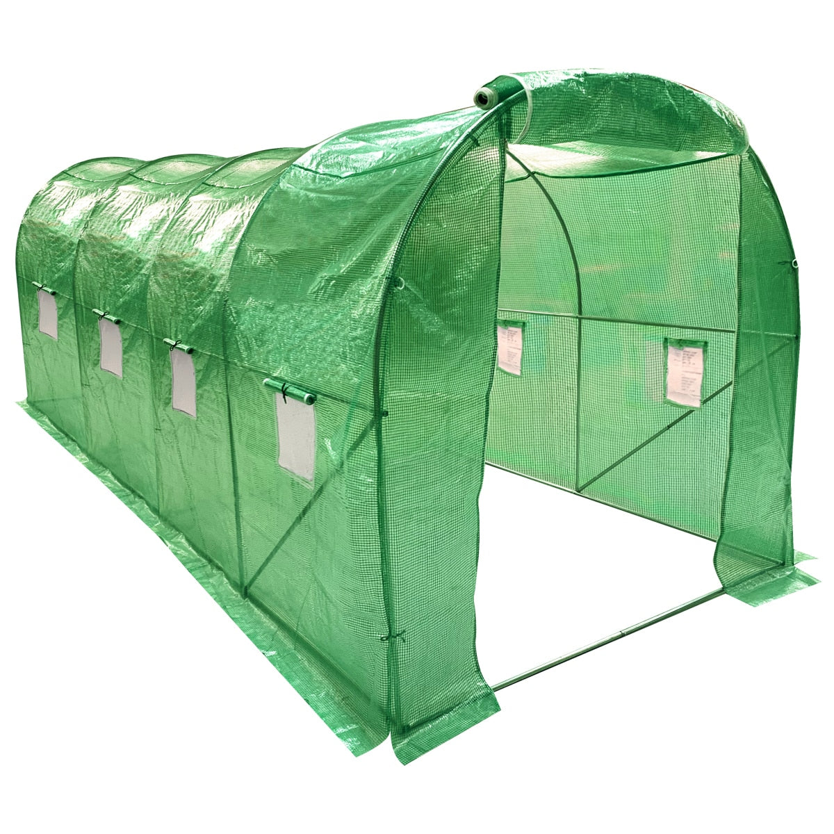 Wolf 4m x 2m Polytunnel Walk-In Garden Growhouse - Green - Image 1