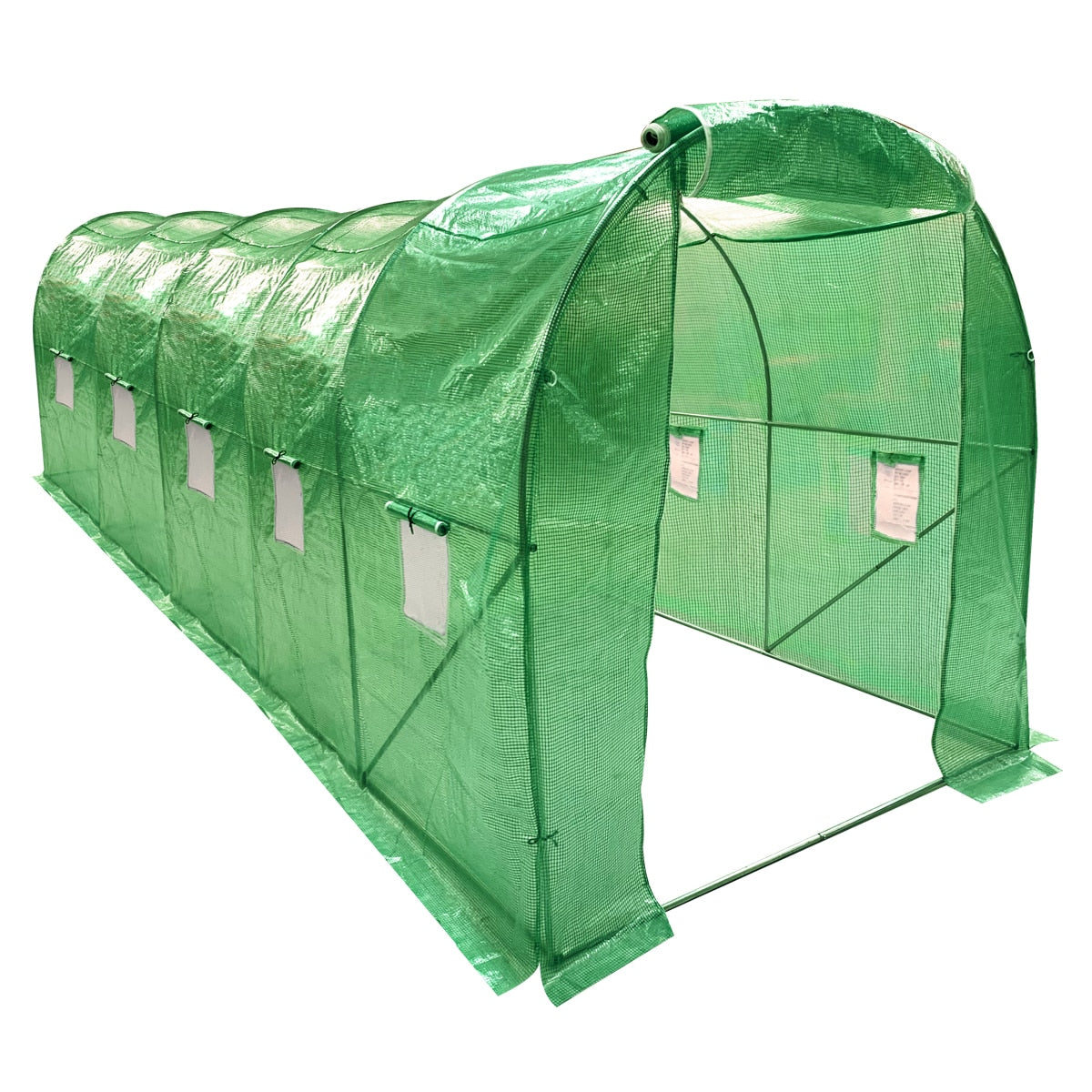 Wolf 5m x 2m Polytunnel Walk-In Garden Growhouse - Green - Image 1