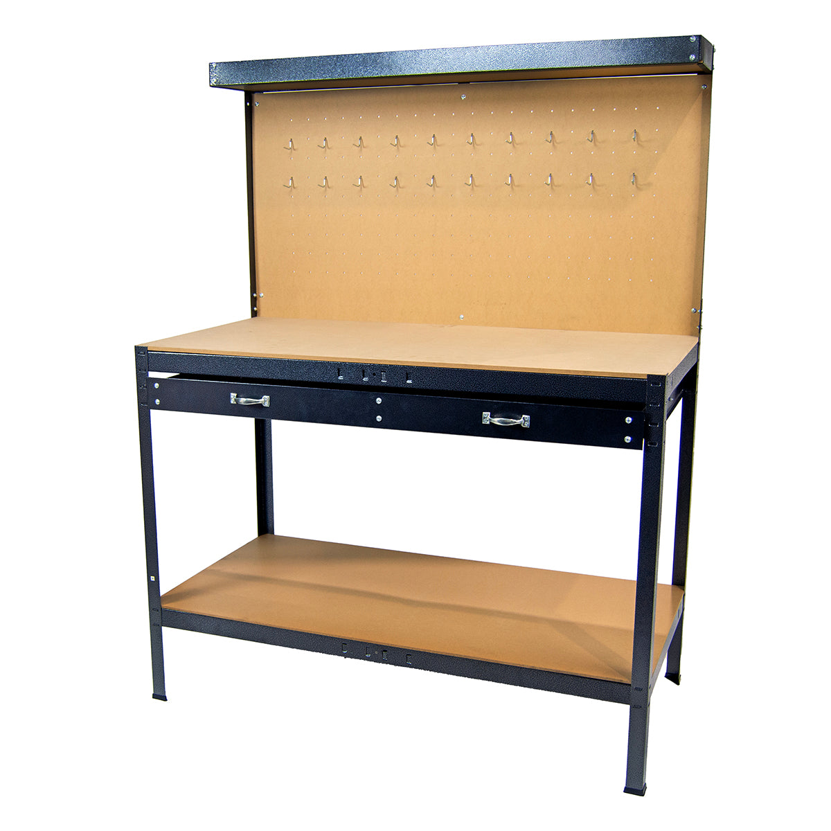 Wolf Heavy-Duty Workbench with Pegboard, Drawer & Shelf