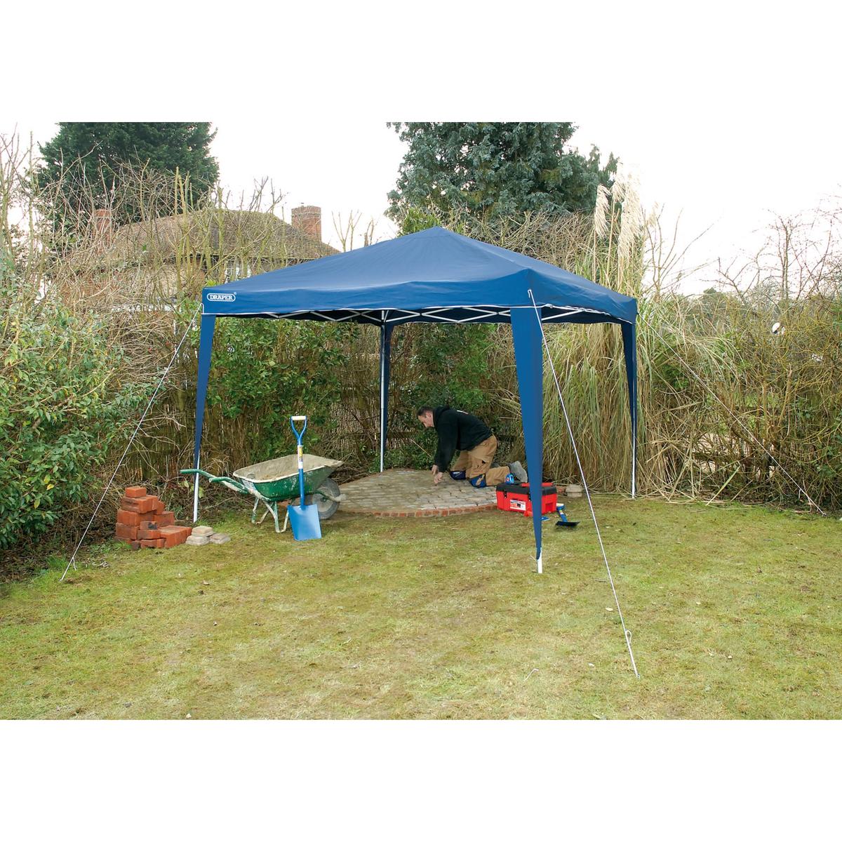 Draper 3x3m Concertina Gazebo - Blue - Image 3